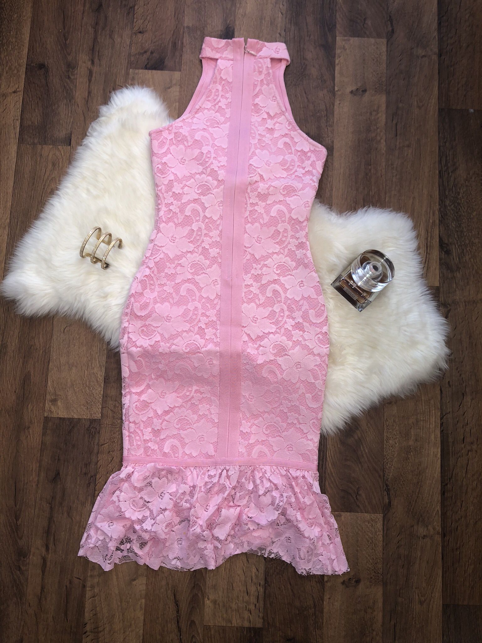 NWOT Sexy Pink Lace Body-con Dress