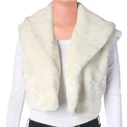 Alfani Ivory New In Box XL Fur Lined Cream Vest