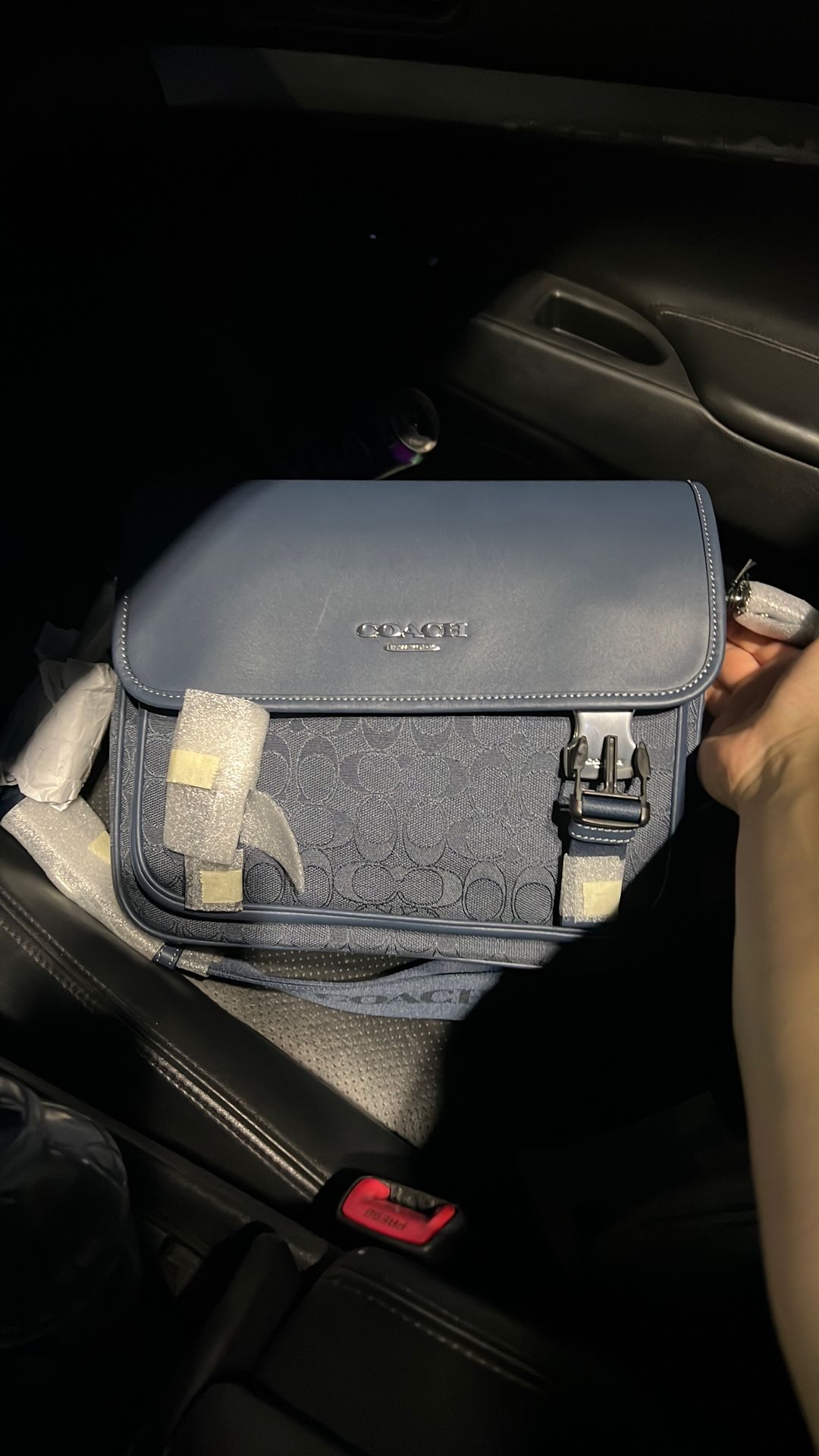 Blue Coach Messenger Bag