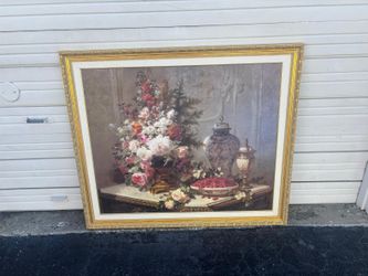 Canvas oil painting on a wood gold frame…  45” x 53 “ $300