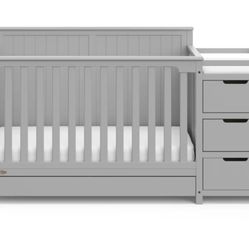 White and Grey Crib