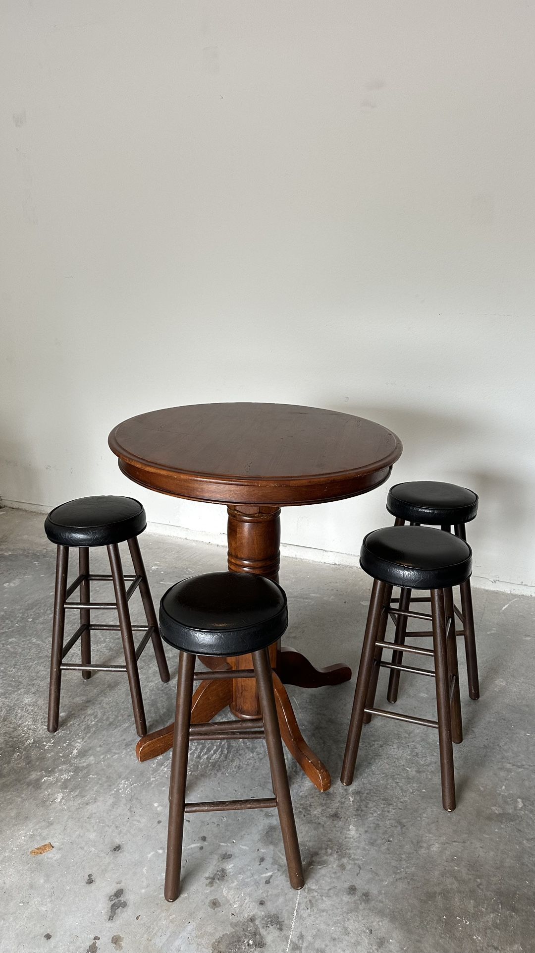 Cozy Round Pub Table Set - 4 Stools Included - Great for Small Spaces!