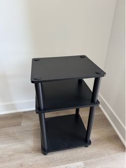 3-tier Side Table / Nightstand - Black