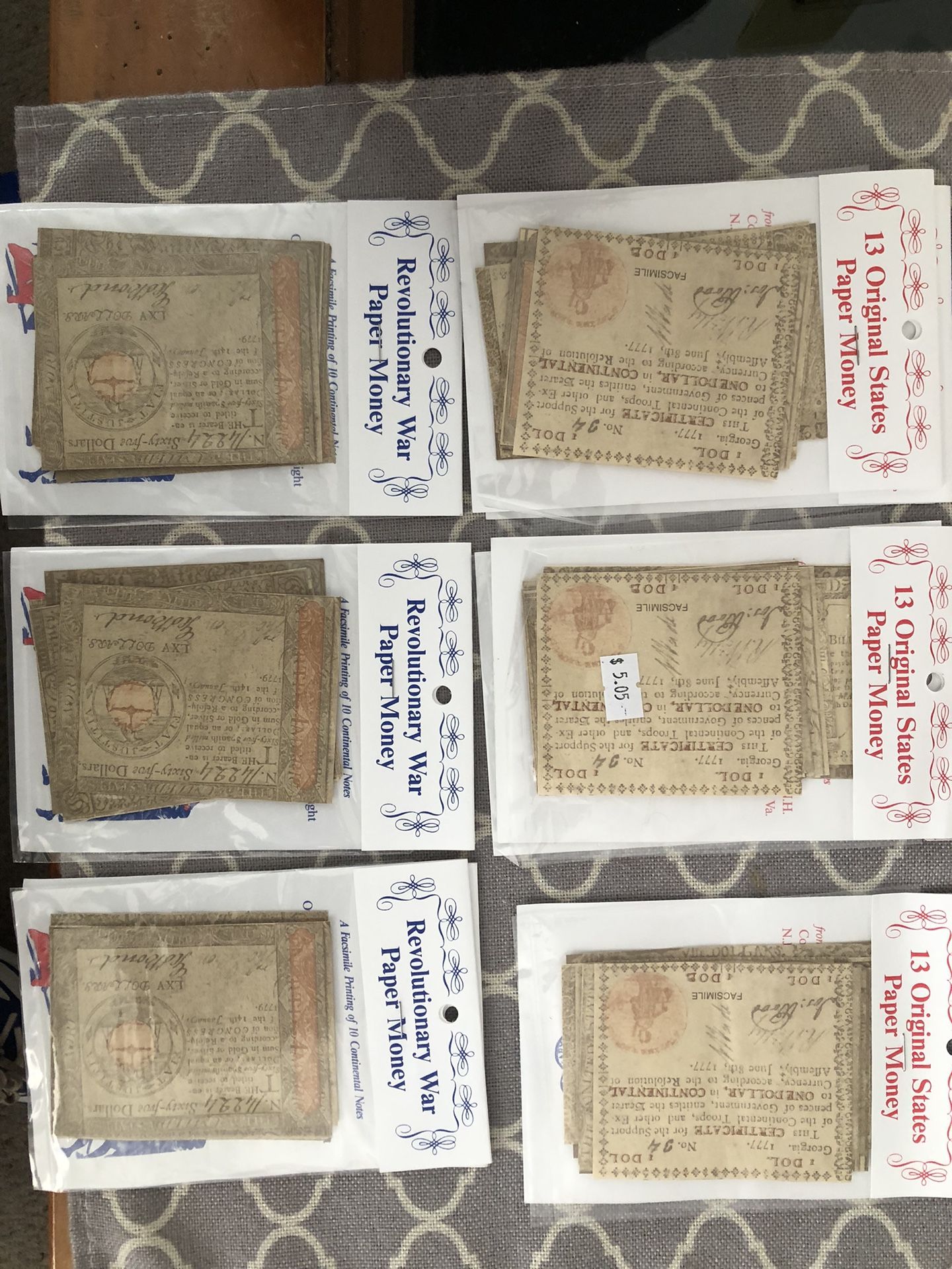 Facsimile printing of revolutionary war paper money also have 13 original states paper money
