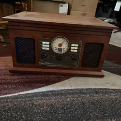 Victorola Bluetooth Audio System With Record Player 