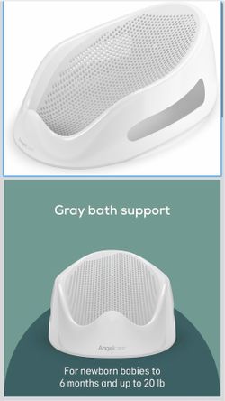 Angelcare Baby Bath Support (Gray) | Ideal for Babies Less Than 6 Months Old