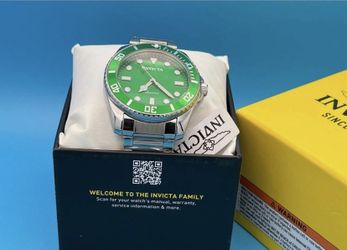 Invicta Diver Men's Watch - 42mm, Steel (69403) green face resist water