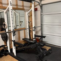 Gym Rack and Cable Station W/ !Free Adjustable Bench!