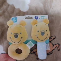 2 Winnie The Pooh Rattles - New