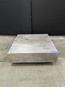 Modern Grey Wood Grain Square Coffee Table