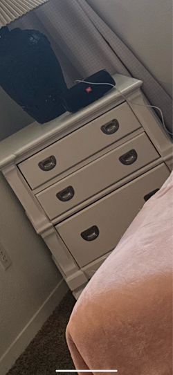 Dresser with mirror and two night stands
