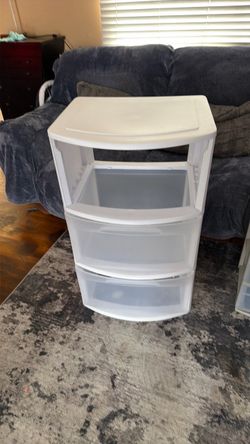 Plastic storage bins with drawers