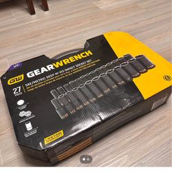 GEARWRENCH 1/2 in. Drive 6-Point SAE/Metric Hi-Viz Deep Impact Socket Set (27-Piece) $194.99 Retail
