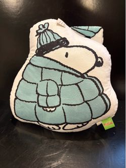 NEW Peanuts Snoopy in a Puffer Jacket Character Pillow and Throw Blanket 40” x 50”