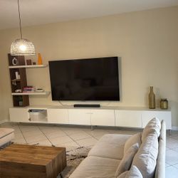 Modern White TV Wall Unit / Media Console
