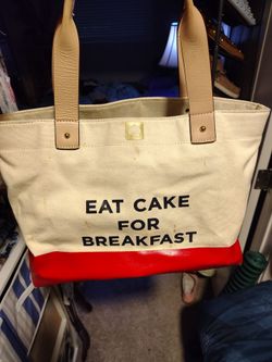 Kate Spade 'Eat Cake For Breakfast' Canvas Tote with Wallet