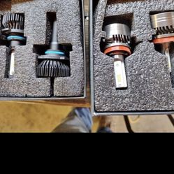 Car Led Headlights 2 COMPLETE KITs  4 BULBS.  Headlights And Fog Lights Bundle Deal And Free License Plate And Reverse 