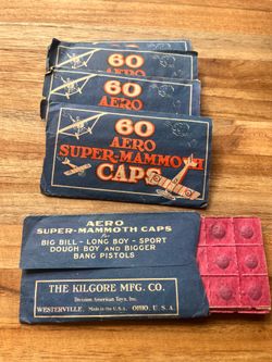 Vintage 1930s Kilgore Aero Super-Mammoth Caps Lot - Pre-WWII Toy