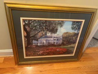 Framed painting measures 38” X 32”