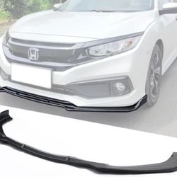 19-21 Honda Civic IKON V4 Style Front Bumper Lip Spoiler 1PC - Matte Black