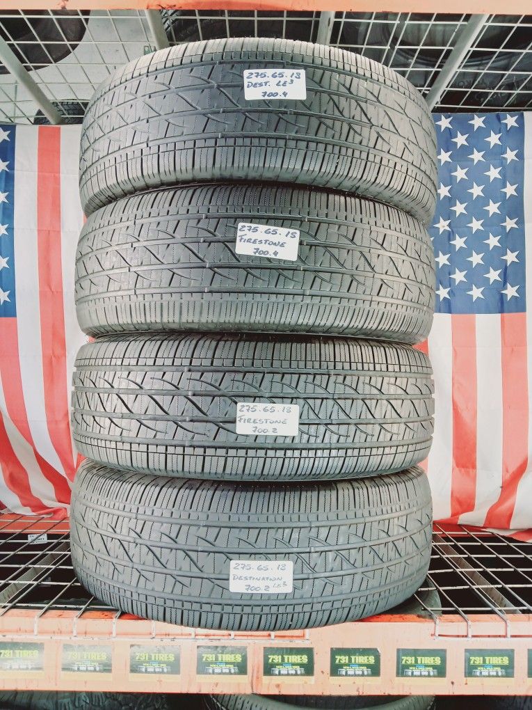 🔥 4 USED TIRES P275/65R18 FIRESTONE DESTINATION LE3 275/65R18 ALL SEASON TOURING 275 65 18