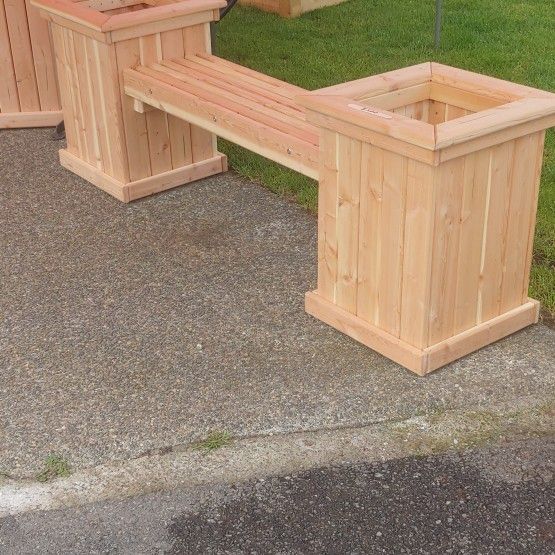 Patio Bench With Planter Boxes