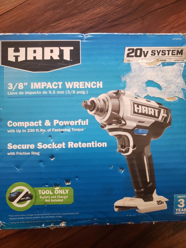 HART 20V Lithium Ion 3/8" Impact Wrench (New)