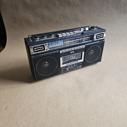 QFX J-220BT Boombox MP3 Conversion from Radio to Cassette with 4-Band (AM, FM, SW1, SW2) Radio with Bluetooth, Dual 3” Speakers, Built-in Microphone, 