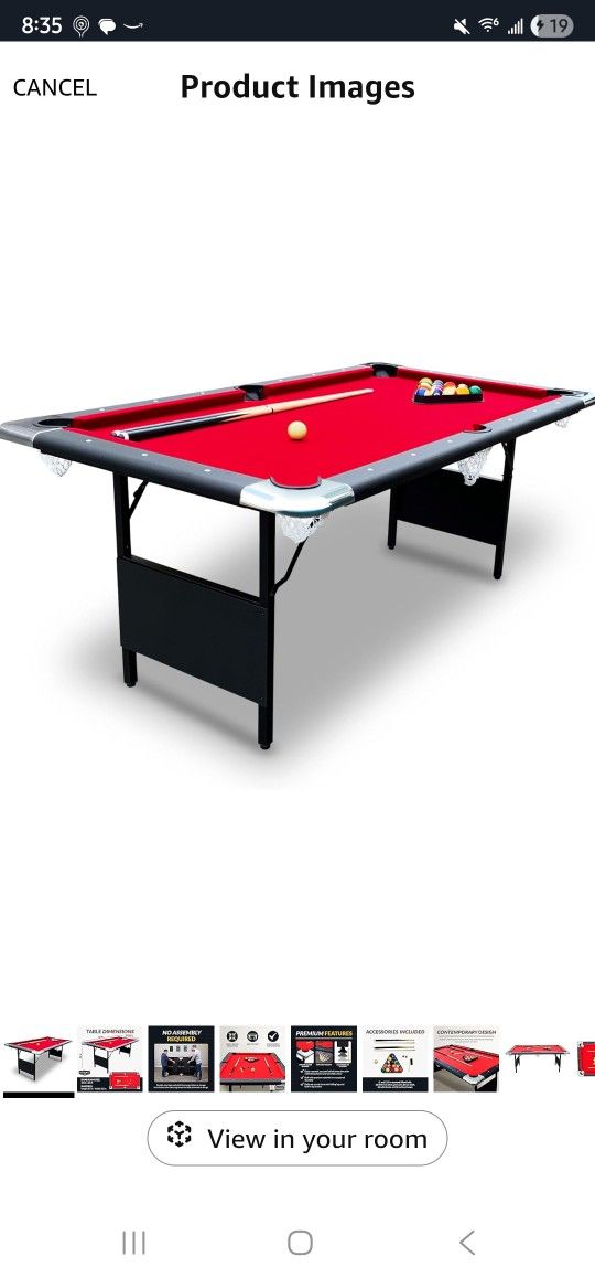 Hathaway Fairmont 6 Ft Portable Pool Table, Adults Folding Billiards Tables for Game Room with Easy Foldable Storage, Includes Full Set of Billiard