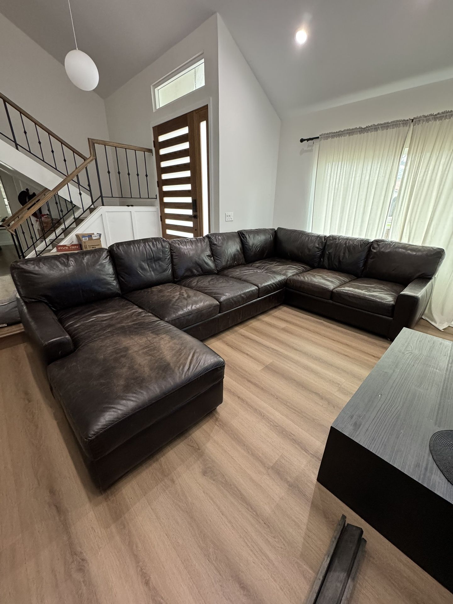 Brown Leather Sectional