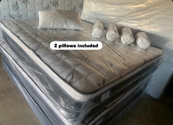 ✨Mattress Pillow Top✨ 🛏️ 2 pillows included 🔸12” inches tall 🔹All sizes  🟠Queen sizes $199 🟡Full sizes $180  🟢Twin sizes $150 🔵Cal king $330 🟣