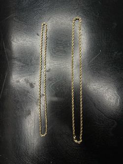 14K Solid Gold Rope Chains 3.85mm 22in & 5mm 24in