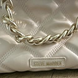 Steve Madden Elegant Cream Quilted Tote Bag