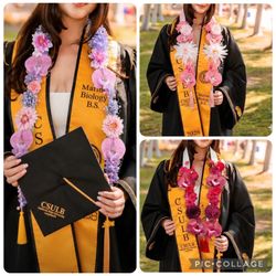 Beautiful Graduation Leis with Artificial Flowers and Jewels