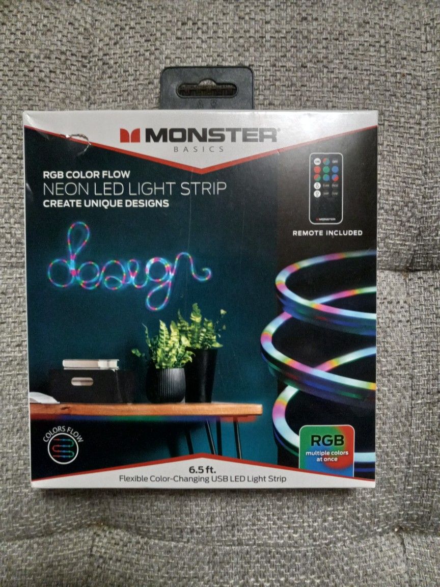 New Neon LED Light Strip W Remote Control (RGB Color Flow)