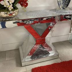ALL GLASS CONSOLE TABLE for Sale!!