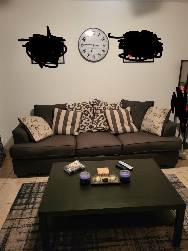 Dark Gray Couch With Pull Out Queen Size Bed