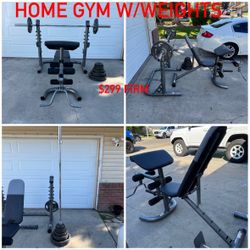 Home Gym Set and All The Weights - Great Price