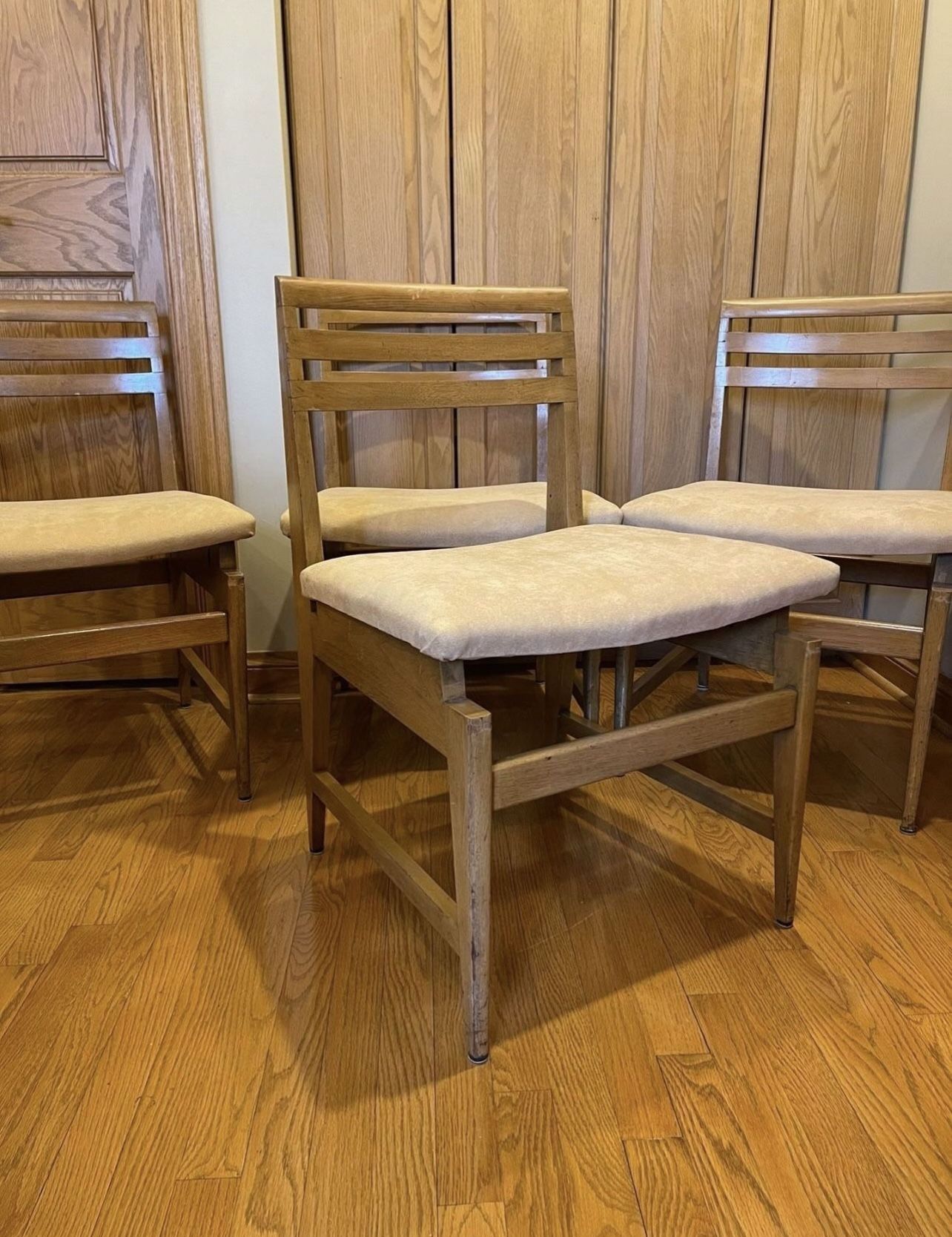 Set Of 4 Mid Century Danish Teak Dining Chairs
