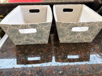 Set of 2 Fabric Storage Bins