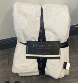 Rachel Zoe Minksoft Blanket in Cream