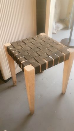 Black and wood small side table