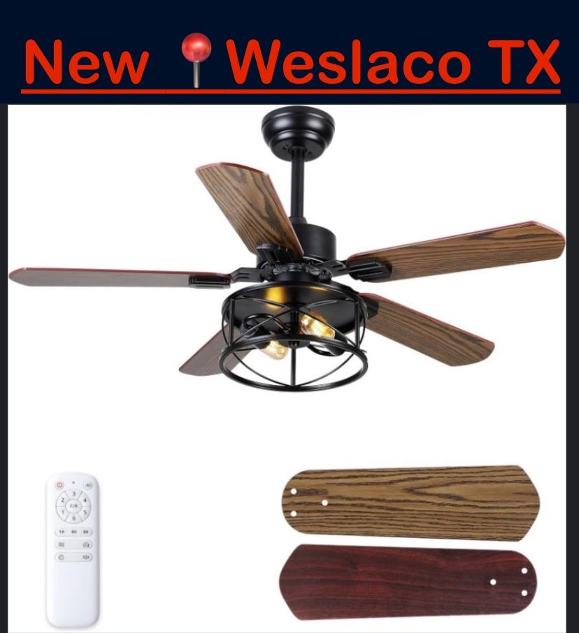 Ceiling Fan 42” Rustic Flush Mount