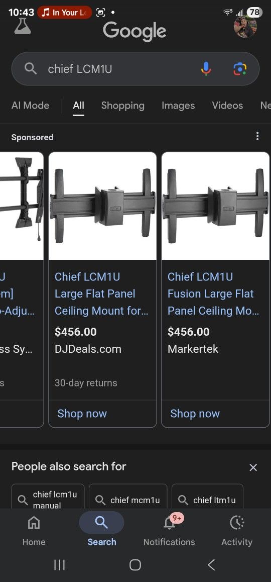 Ceiling Hanging TV Mounts