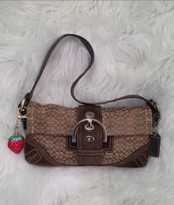 VINTAGE COACH BROWN SIGNATURE C SOHO SHOULDER BAG