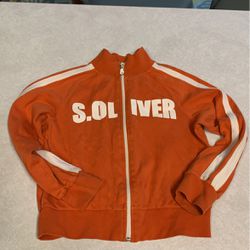 S.Oliver Striped White And Orange Zip Up Jacket