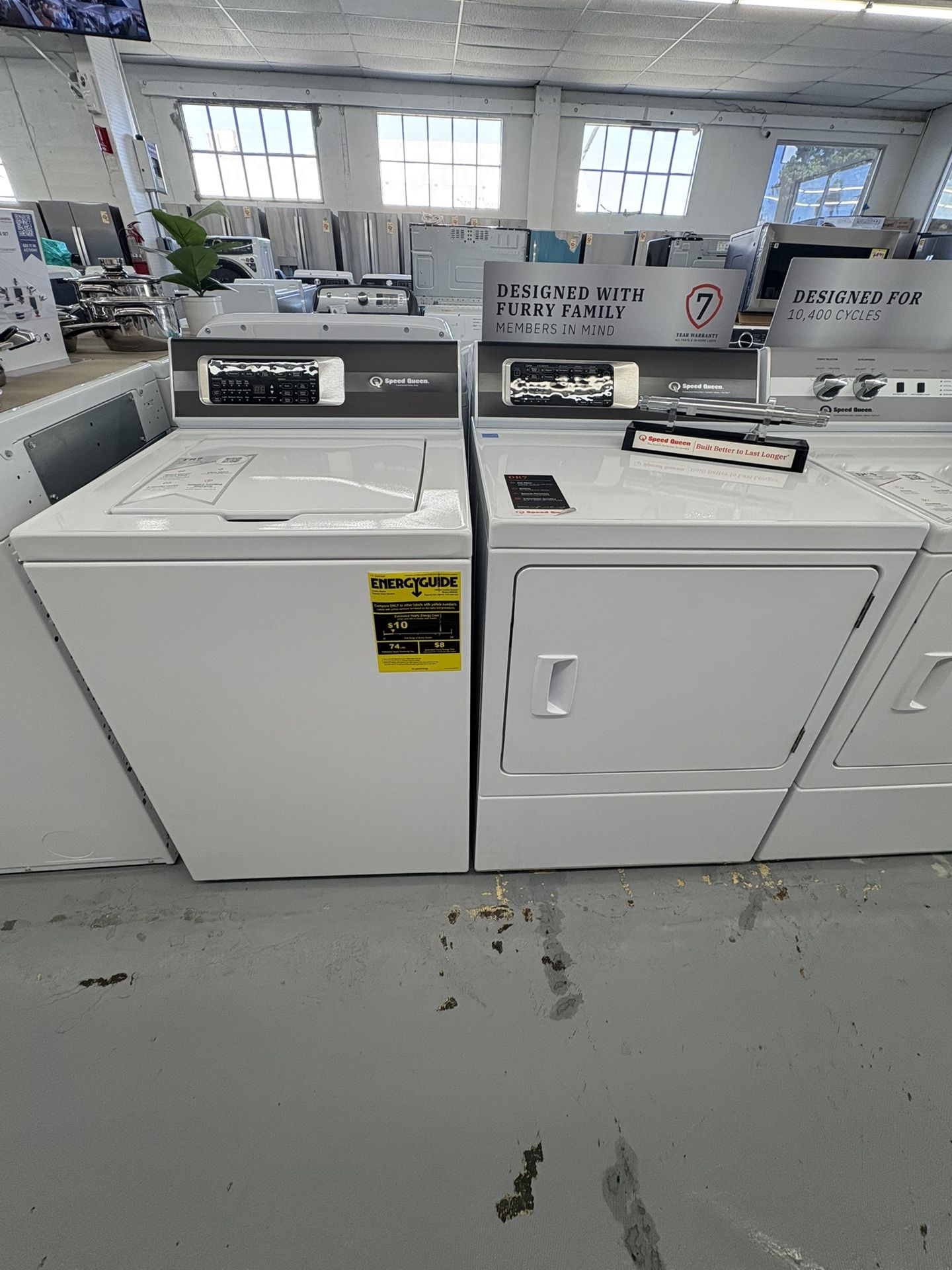 SPEED QUEEN TR7 Washer $1,549.00  And DR7 Dryer Gas $1,599.00 / 7 Years Warranty