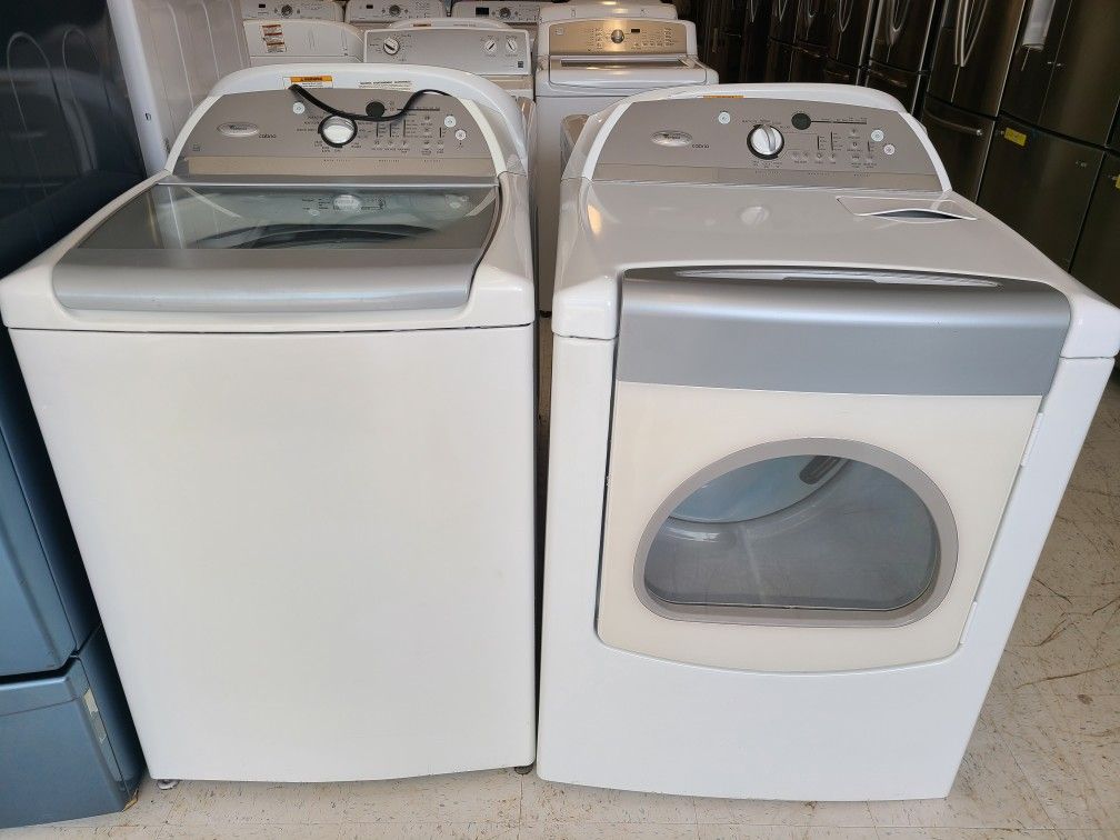 Whirlpool tap load washer and electric dryer set used in good condition with 90 days warranty