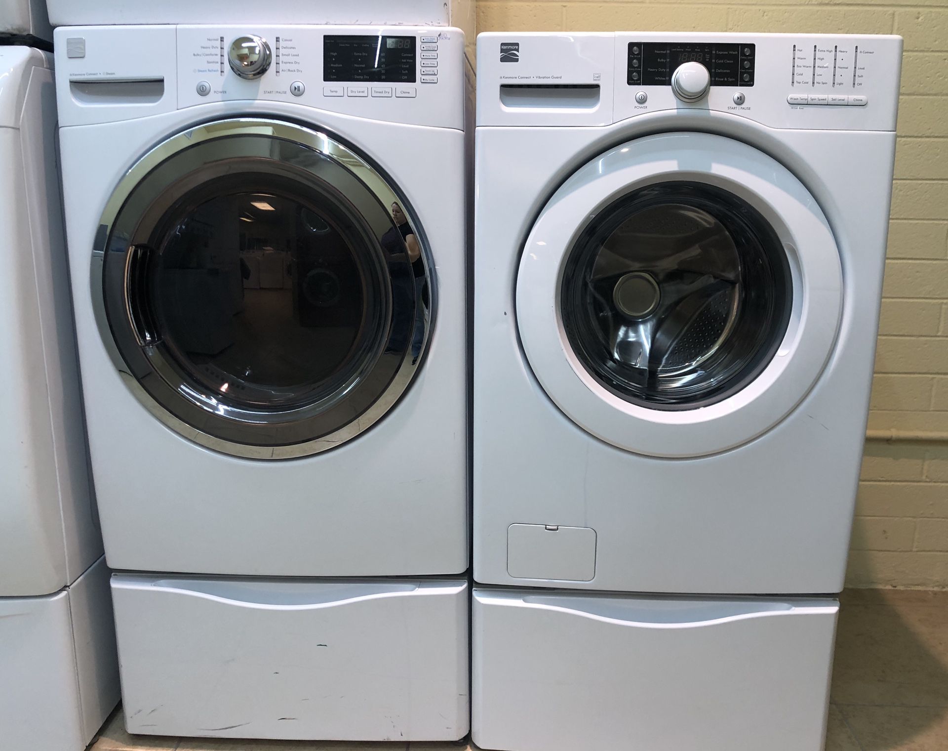 Kenmore set washer and dryer steam electric
