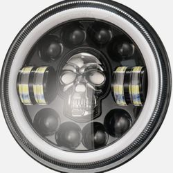 Motorcycle LED Skull 7'' Headlight 

